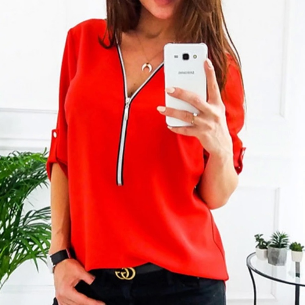 Woman’s Casual Overshirt - Red